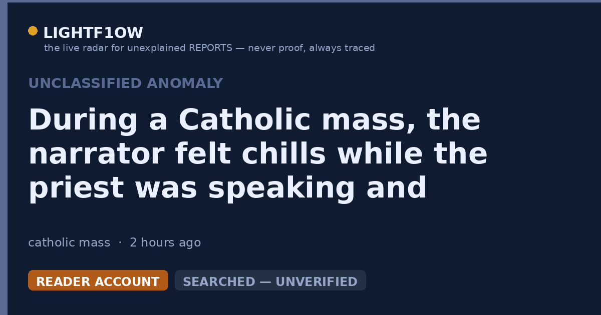 During a Catholic mass, the narrator felt chills while the priest was speaking and experienced a strong urge to remain…