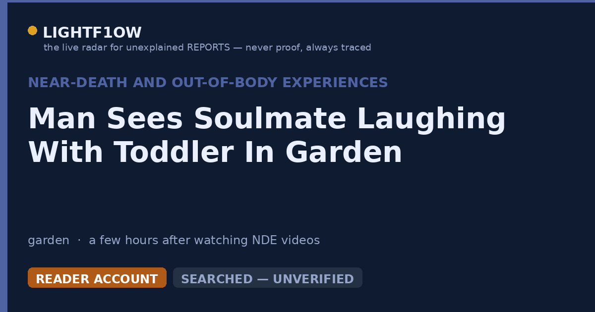 Man Sees Soulmate Laughing With Toddler In Garden