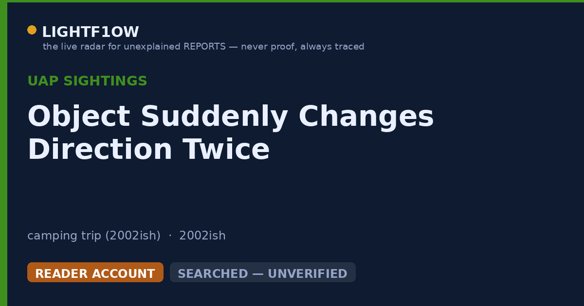 Object Suddenly Changes Direction Twice