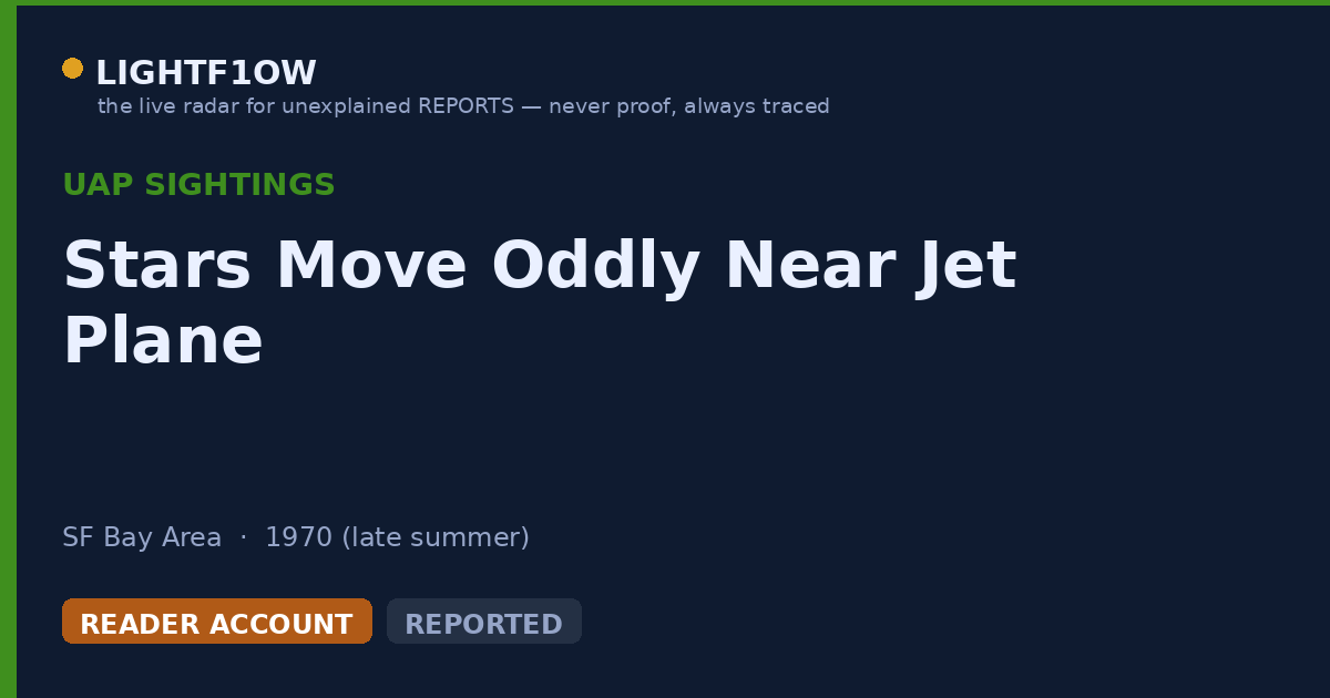Stars Move Oddly Near Jet Plane
