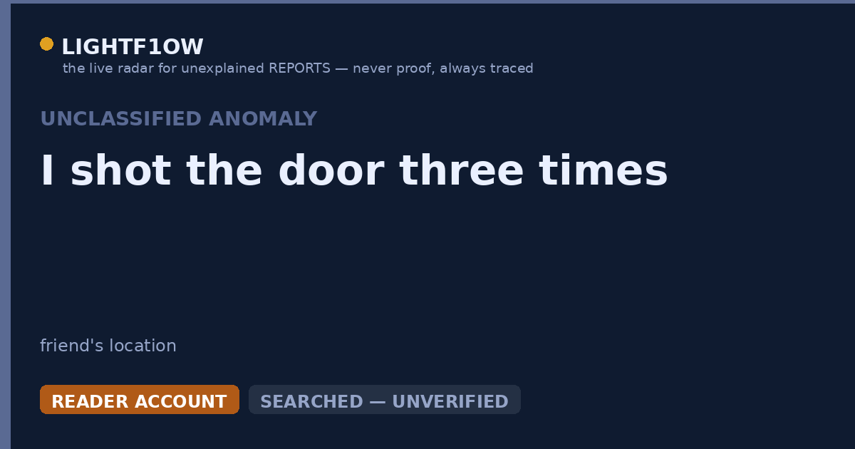 I shot the door three times