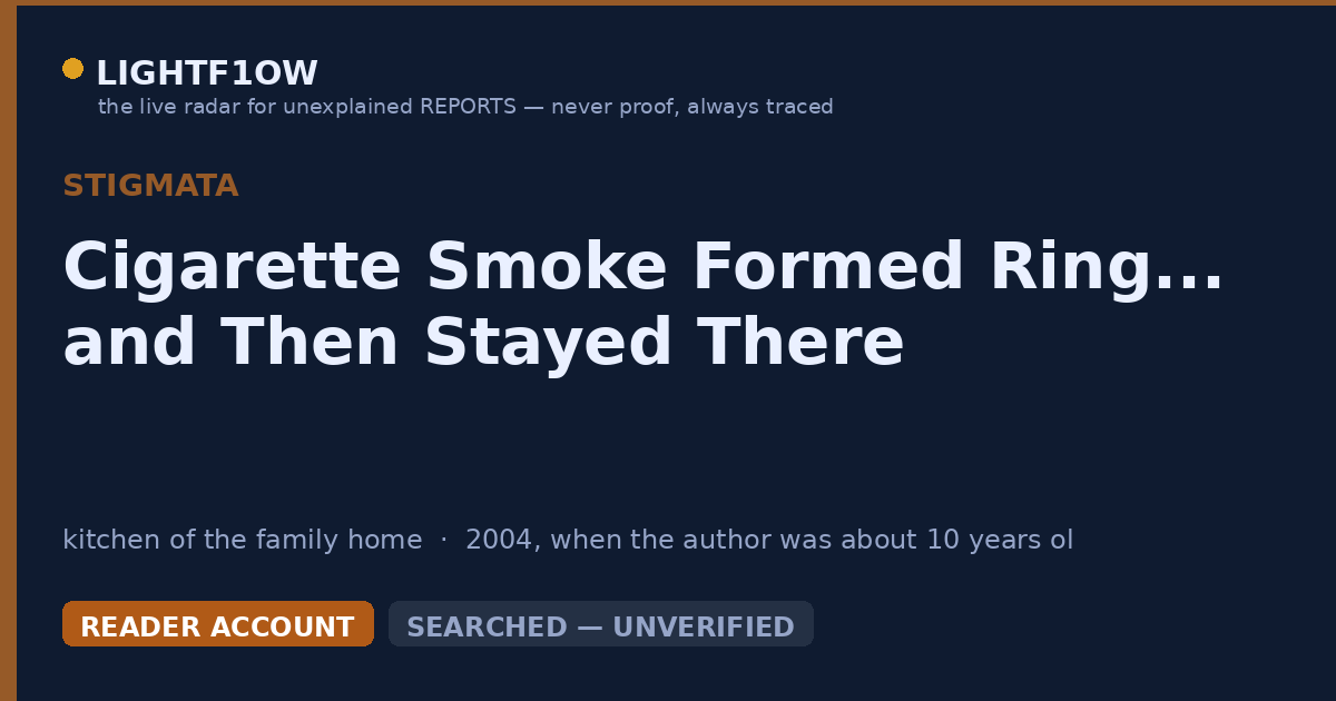 Cigarette Smoke Formed Ring... and Then Stayed There
