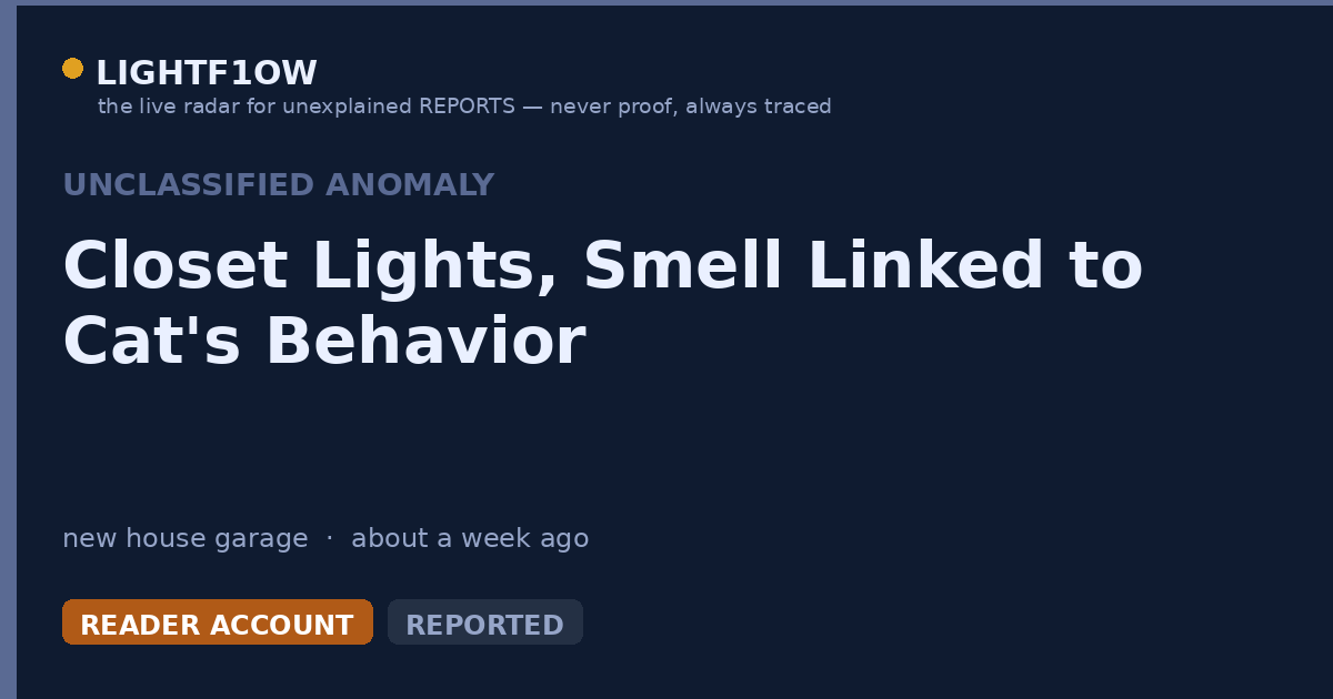 Closet Lights, Smell Linked to Cat's Behavior