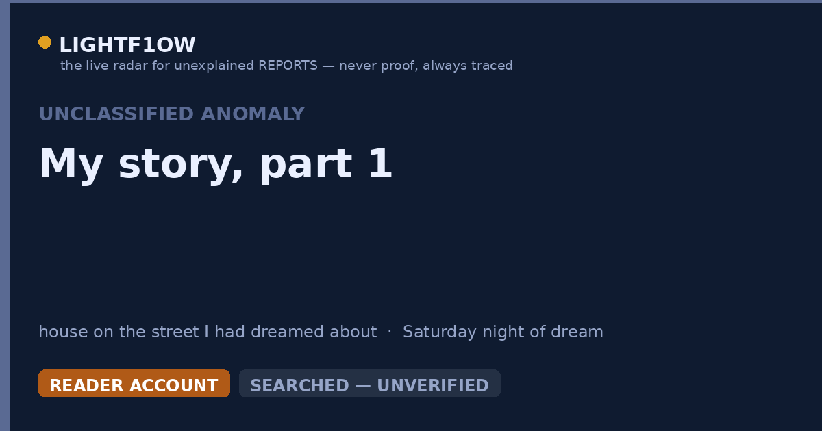My story, part 1