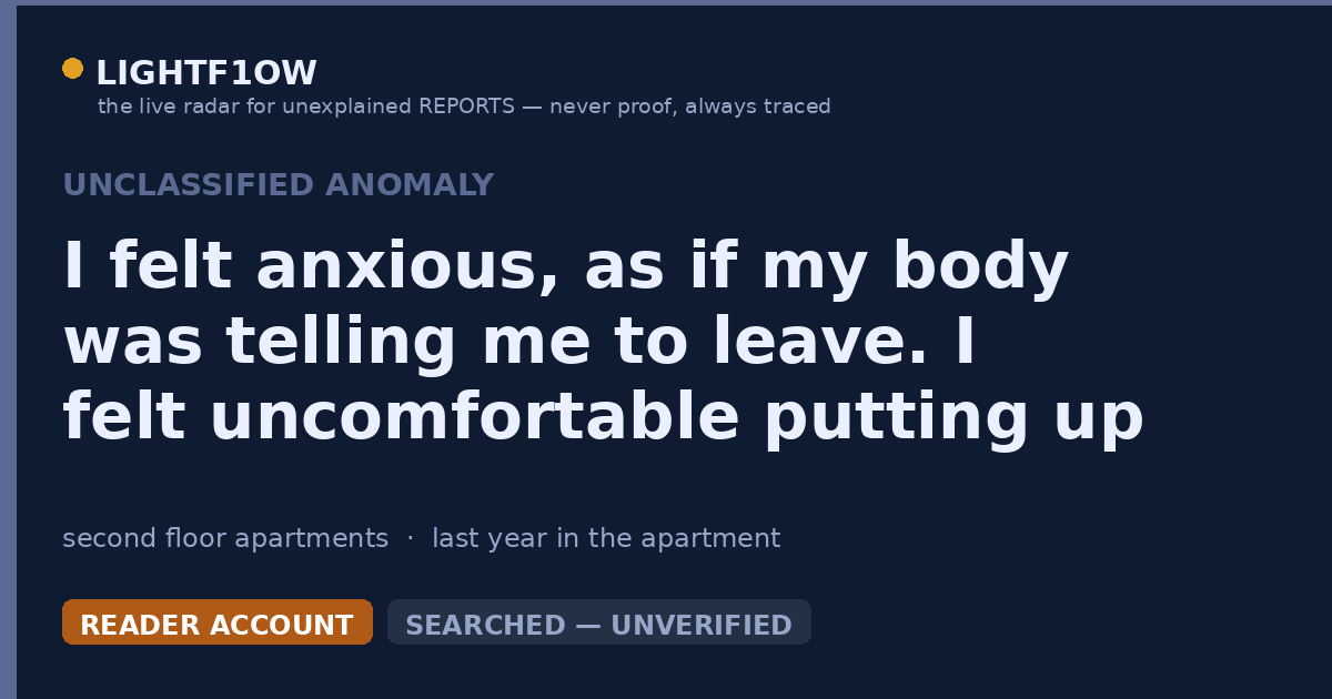 I felt anxious, as if my body was telling me to leave. I felt uncomfortable putting up a mirror in our living room. I…