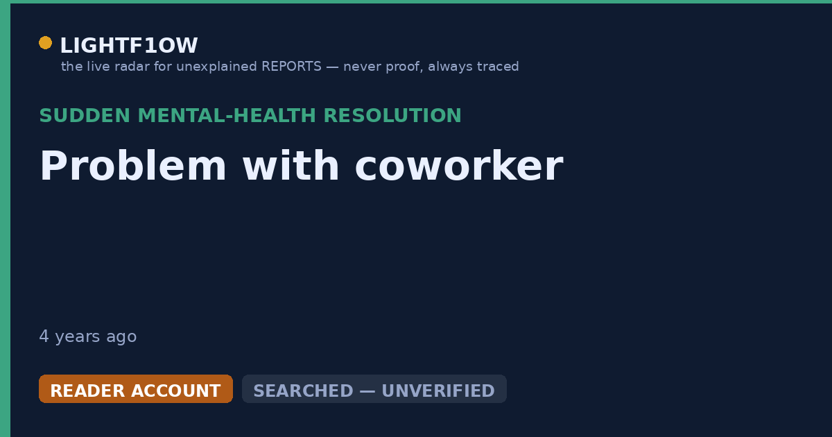 Problem with coworker