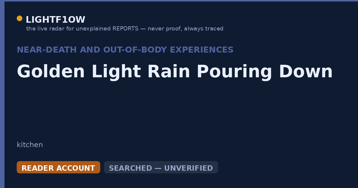 Golden Light Rain Pouring Down
