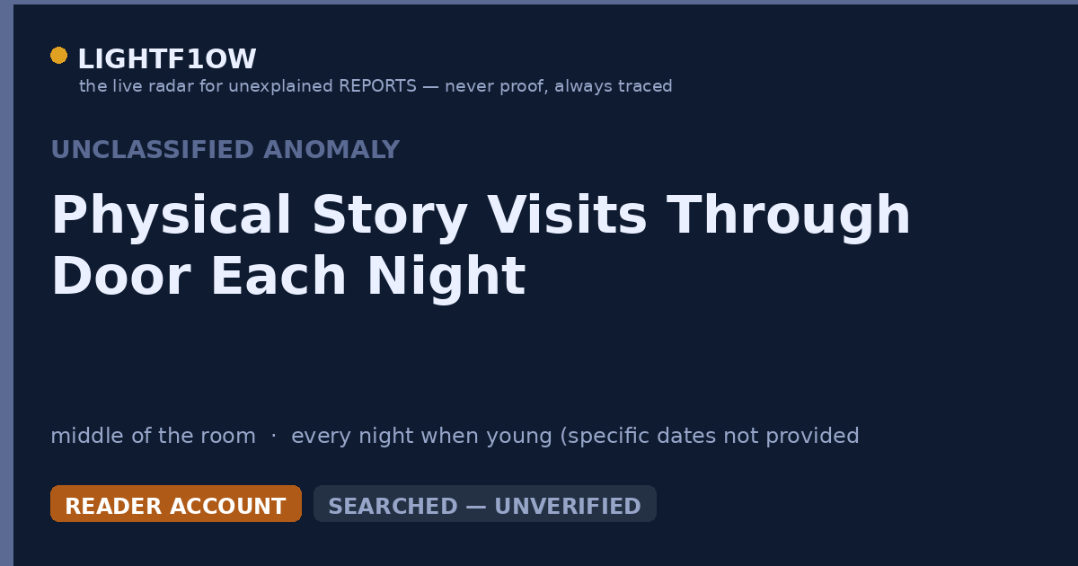 Physical Story Visits Through Door Each Night