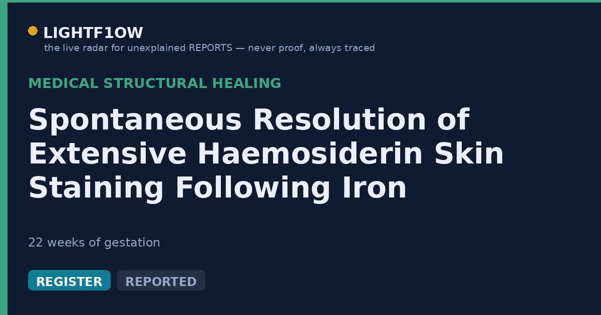Spontaneous Resolution of Extensive Haemosiderin Skin Staining Following Iron Infusion During Pregnancy