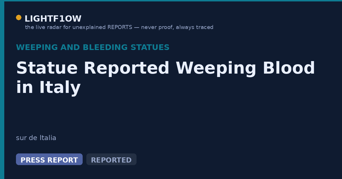 Statue Reported Weeping Blood in Italy