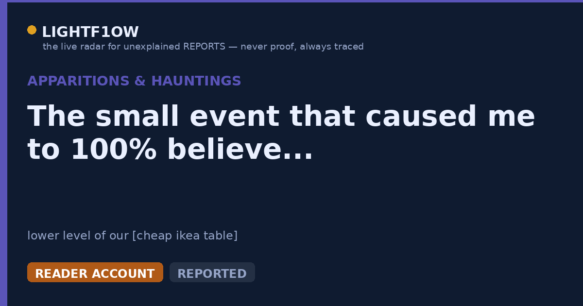 The small event that caused me to 100% believe...