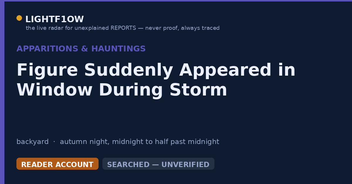 Figure Suddenly Appeared in Window During Storm