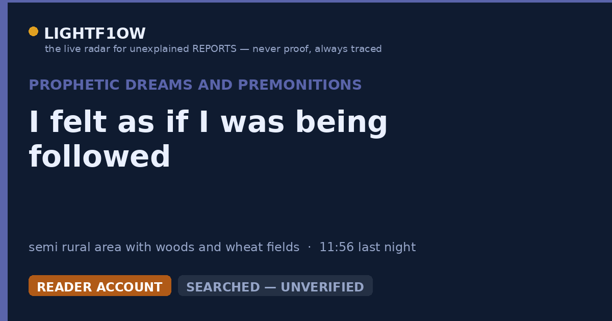 I felt as if I was being followed
