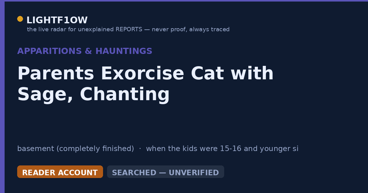 Parents Exorcise Cat with Sage, Chanting