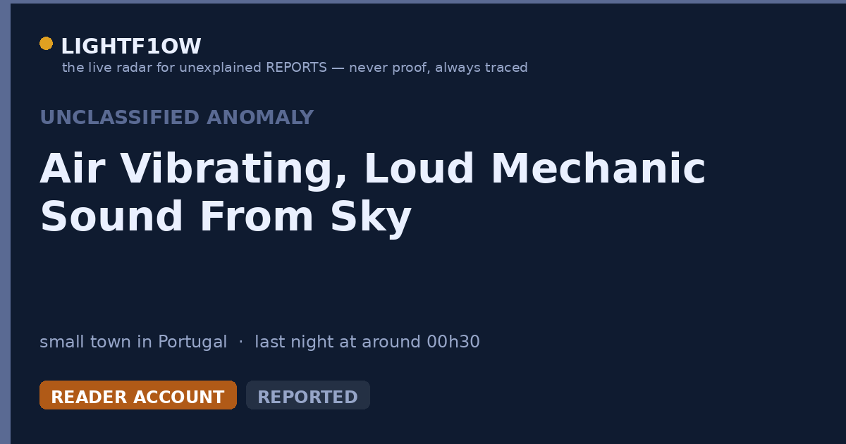 Air Vibrating, Loud Mechanic Sound From Sky
