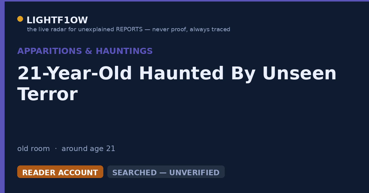 21-Year-Old Haunted By Unseen Terror