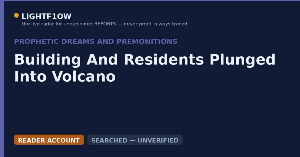 Building And Residents Plunged Into Volcano