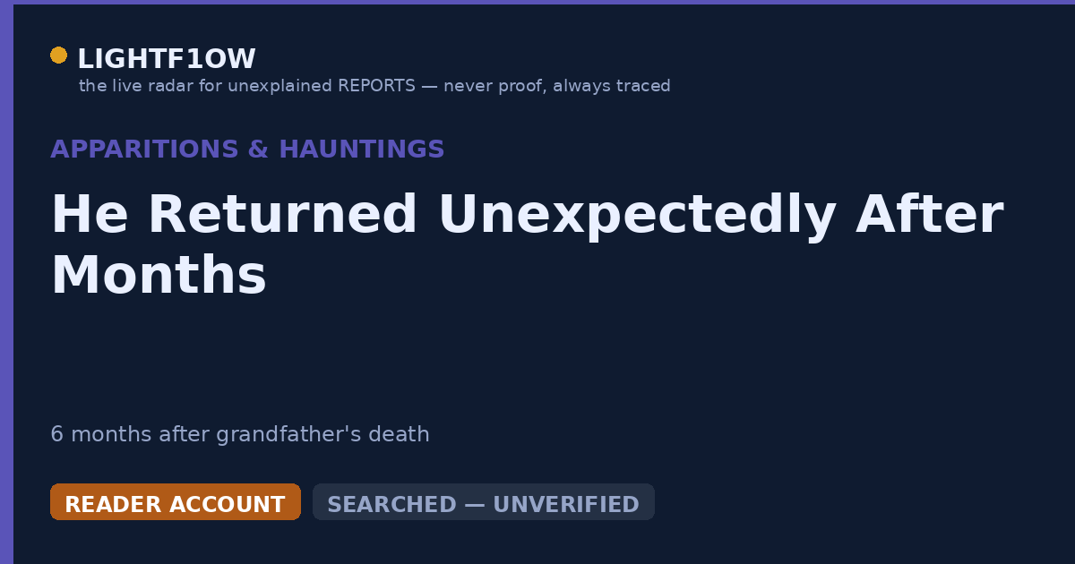 He Returned Unexpectedly After Months