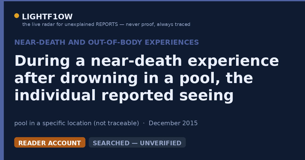 During a near-death experience after drowning in a pool, the individual reported seeing things inside a gate of light…