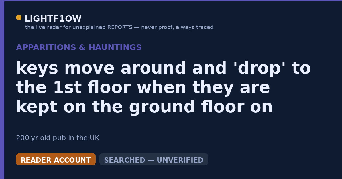 keys move around and 'drop' to the 1st floor when they are kept on the ground floor on the hook in the kitchen, but…