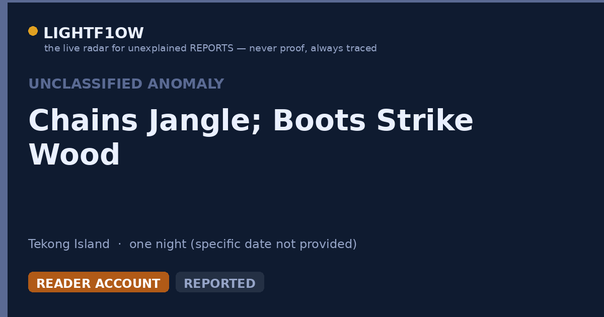 Chains Jangle; Boots Strike Wood