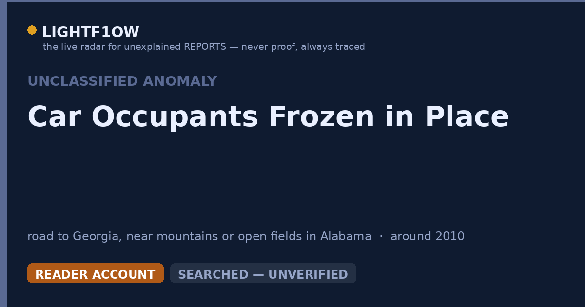 Car Occupants Frozen in Place