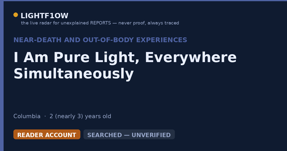 I Am Pure Light, Everywhere Simultaneously