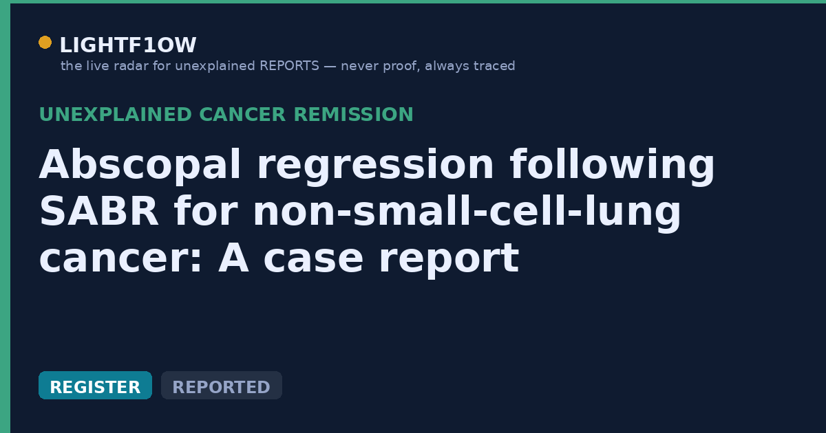 Abscopal regression following SABR for non-small-cell-lung cancer: A case report
