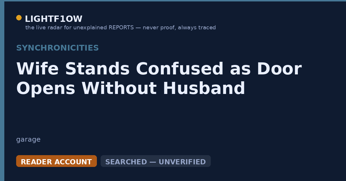 Wife Stands Confused as Door Opens Without Husband