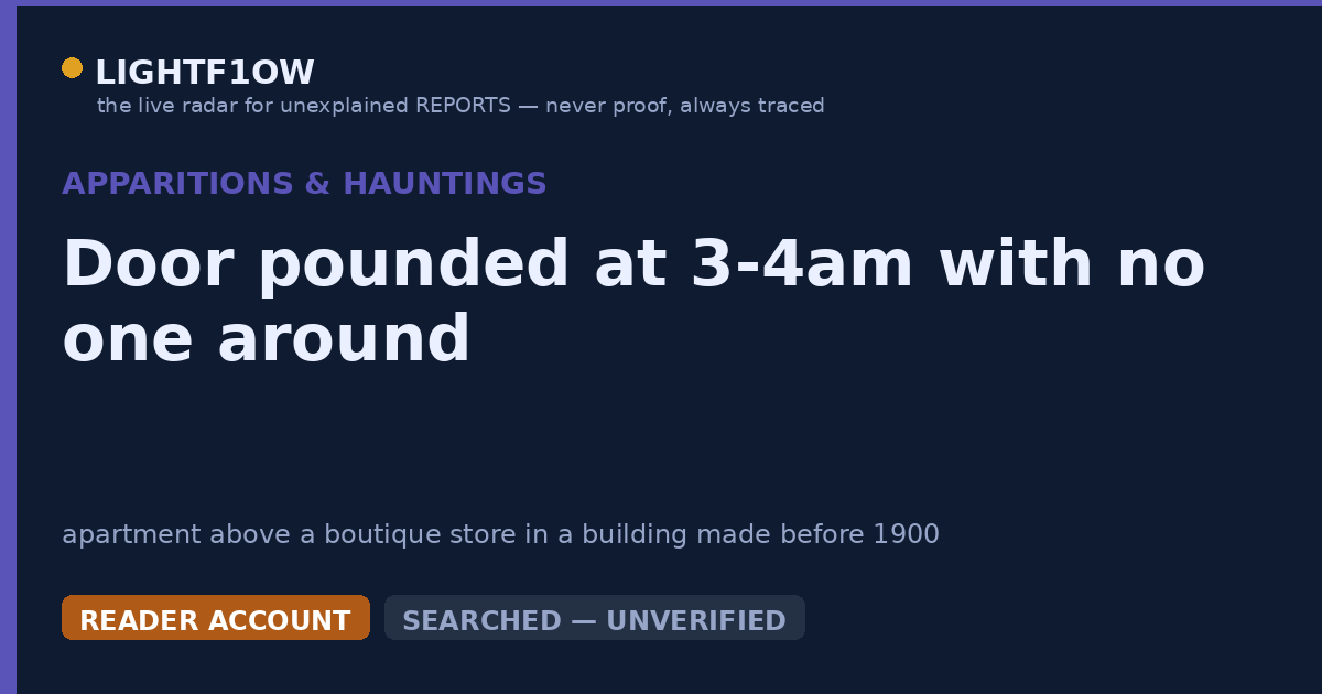 Door pounded at 3-4am with no one around