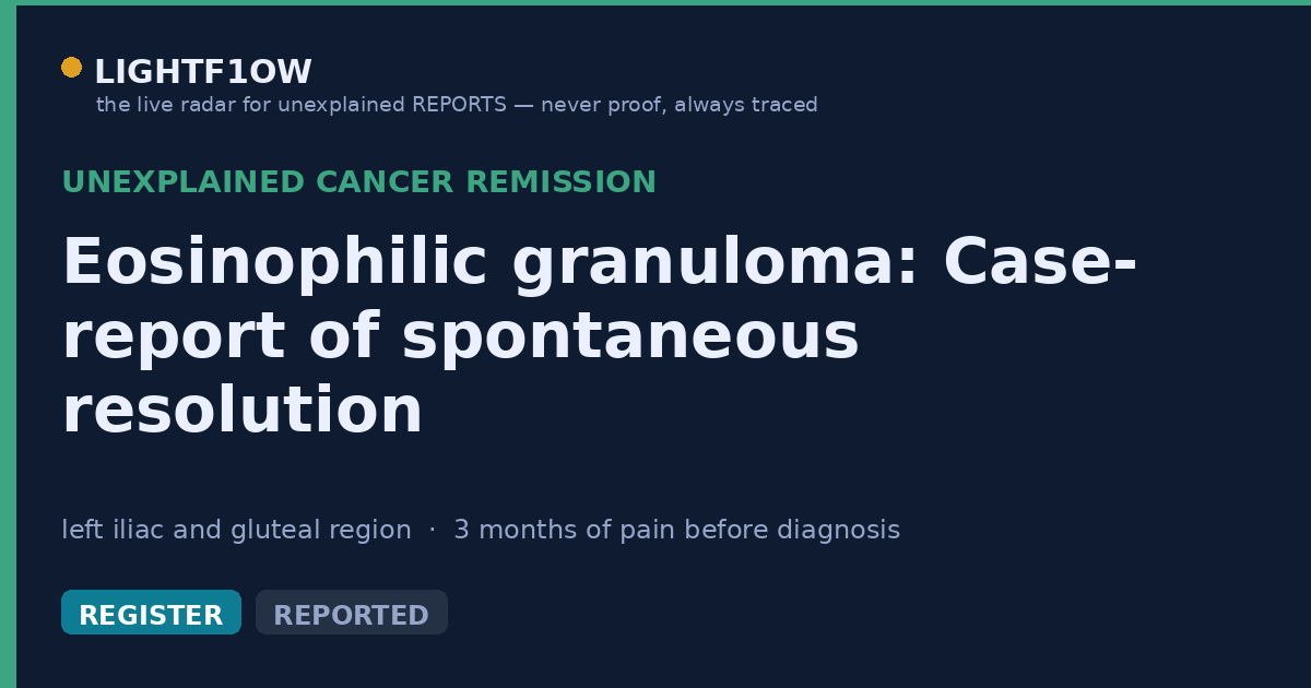 Eosinophilic granuloma: Case-report of spontaneous resolution